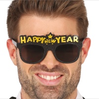 Schwarz-goldene Happy New Year Brille