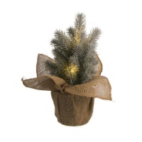 30 cm dekorativer Jute-Weihnachtsbaum mit Licht