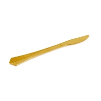 19 cm goldfarbene Kunststoffmesser - 6 Stk.