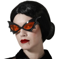 Orange-schwarze Vampirbrille