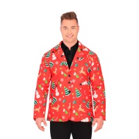 Rote Weihnachtsjacke mit Schneemann