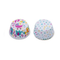 Weiße Muffinförmchen für die Babyparty - Decora - 36 Stück.