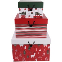 Weihnachtsdesign-Box hoch - 3 Stück