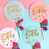 Happy Birthday Boho Cake Topper - 1 Stück