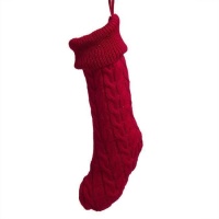 Roter gestrickter Weihnachtsstrumpf