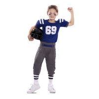 Blaues American Football Spieler Kostüm für Kinder