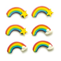 Regenbogen Zuckerfiguren - Dekorieren - 6 Stück