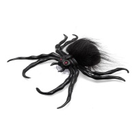 Schwarze Spinne mit roten Haaren und Augen 18 x 17 cm