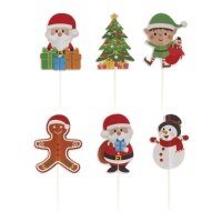 Assortierte weihnachtliche Cupcake-Picks - Dekora - 30 Stk.