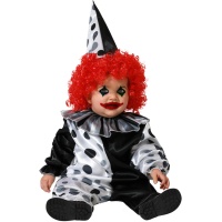 Monochromes Baby Halloween Clown Kostüm