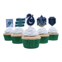 Slytherin Muffinförmchen - 15 Stück.