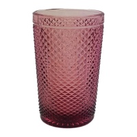 350 ml rosa gravierter Glasbecher