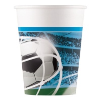 Blaue Fußballtorbecher 200 ml - 8 Stück.