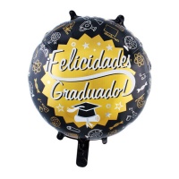 Graduate Congrats 45 cm runder schwarzer Luftballon