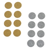 Glitter Kreis Form Aufkleber 3,5 cm - 8 Stück