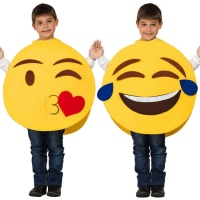 Gelbes Emoticon Kinderkostüm