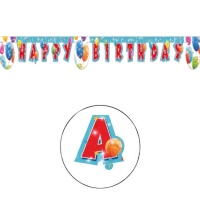 Happy Birthday-Banner aus glänzenden Ballons 2 m