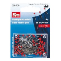 Rote Glaskopfstifte 35 x 0,4 mm - Prym - 5 gr