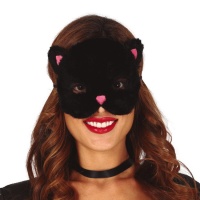 Schwarze und rosa Katzenmaske