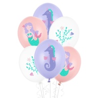 Meerjungfrau Latex-Ballons 30 cm - PartyDeco - 50 Stück