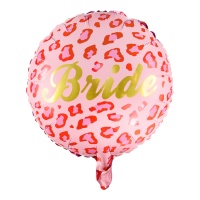 Braut Leopard rosa Luftballon 45 cm - PartyDeco