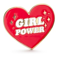 Girl Power Herz Anstecknadel 3 x 3 cm - 1 Stk.