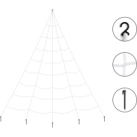 5,00 x 4,00 m große Spinnennetzdekoration für den Außenbereich.