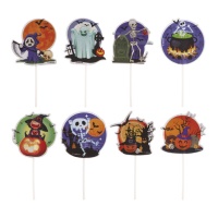 Halloween Nacht Cupcake Topper 9 x 6 cm - Dekora - 48 Stück - sortiert