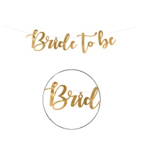 Bride to Be Girlande gold - 80 cm