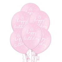 Happy Birthday Rosa Latex Luftballons 30cm - PartyDeco - 50 Stk.