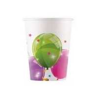 Glänzende Ballonbecher 200ml - 8 Stk.