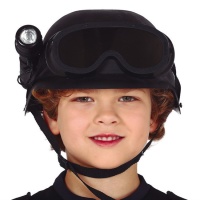 Riot-Helm mit Kindertaschenlampe