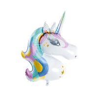 XL Regenbogen Einhorn Silhouette Luftballon 73 x 90 cm - PartyDeco