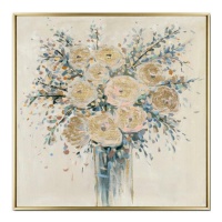 Bild Gold Blumenstrauß 80 x 80 cm - DCasa