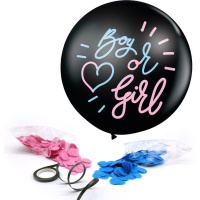 Junge oder Mädchen schwarzer Latexballon 90 cm