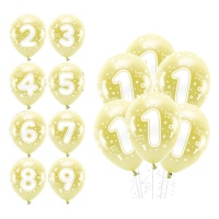 Happy Bday Latexballons mit Zahlen 33 cm biologisch abbaubar - PartyDeco - 6 Stück