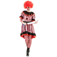 Gestreiftes Clownskostüm für Frauen