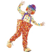 Clownskostüm mit bunten Tupfen für Jungen