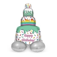 Happy Birthday Kuchen Ballon mit 72 cm Basis - Folat