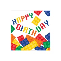 Lego Happy Birthday Serviette 16,5 x 16,5 cm - 16 Stk.