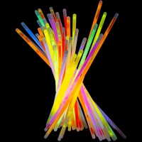 Fluoreszierende farbige Sticks - 100 Stück.