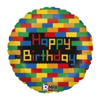 Happy Birthday Farbblock Ballon 46 cm - Grabo