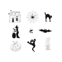 Halloween-Acrylstempel-Set 1 von 9,5 x 14,5 cm