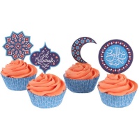 Cupcake-Kapseln mit Eid Mubarak-Picks - 24 Stück