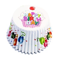 Happy Birthday Ballon Cupcake-Kapseln - PME - 30 Stk.