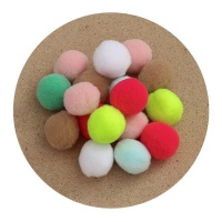 Bunt sortierte Pompons 2,5 cm - 16 Stk.