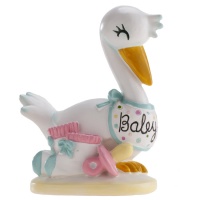 Figur für Taufe Kuchen von Storch Baby von 10 cm.