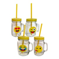 Emoticons Glasgefäß - 1 Stück