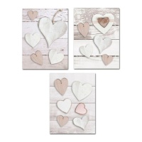 Assortierte Herzen Leinwand 30 x 40 cm - DCasa - 1 Stück