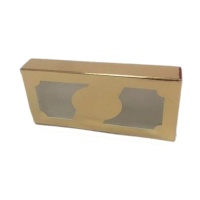 Goldene Nougatbox mit Fenster 18,5 x 8,5 x 2,5 cm - Pastkolor - 5 Stück